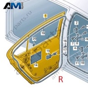 Дверь задняя правая VAG 3VD833052 на Skoda 2019-2026