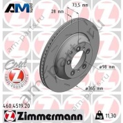Задний правый тормозной диск ZIMMERMANN 460.4519.20 для Porsche Panamera II