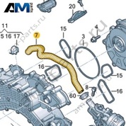 Шланг системы охлаждения VAG 057121622