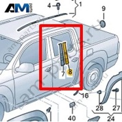 Декоративная пленка рамки стекла двери Volkswagen AMAROK 2017-2022 2H7853312A