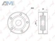 Ролик обводной PB5309 (LYNXauto) для автомобилей VAG аналог 03C145299AC