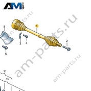 Задний правый приводной вал с ШРУСами Audi A8 (D5) 2018-2024 4N0501204A
