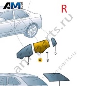 Стекло заднее правое VAG 5ED845026A на Skoda 2019-2026