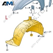Подкрылок передний левый VAG 3CC805911D на Volkswagen 2021-2026