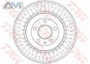 Задние тормозные диски TRW DF6175S на Audi A5 (F5) 2016-2025