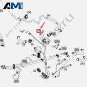 Трубка отопителя от теплообменника к перегородке на Mercedes GLE 300d V167 (OM654) A1678300303