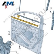 Уплотнитель стекла пассажира внутри 5H4837480 на Volkswagen Golf 8 2019-2026