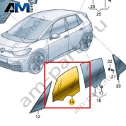 Стекло двери переднее правое Volkswagen id3 2020-2024 10A845202A