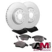 Передние диски и колодки Ауди А3 (8P) 1.8-2.0