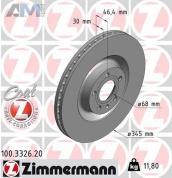 Передние тормозные диски ZIMMERMANN 100.3326.20 на Audi A4 (B6) 2001-2005