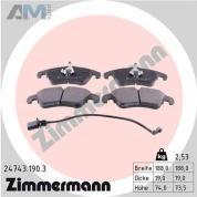 Передние тормозные колодки ZIMMERMANN 24743.190.3 Audi A5 (8T) 2007-2016