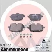 Задние тормозные колодки (24703.175.1) ZIMMERMANN на BMW 5 серии (F10) 530d/535i/535iX
