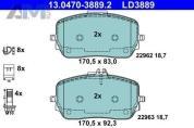 Керамические передние колодки (13.0470-3889.2) ATE для Mercedes GLE-Coupe C167 350d/350de/400d/450