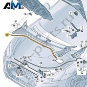 Уплотнитель капота 8YG823723 для Audi A3 (8Y) 2020-2026