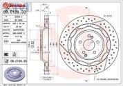 Облегченные задние тормозные диски (09.C128.33) BREMBO для Mercedes E-Class W213 E300