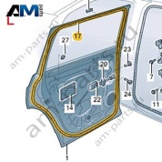 Уплотнитель задней левой двери VAG 3CC8397015AP на Volkswagen 2021-2026