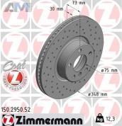 Перфорированный передний правый диск 348X30 (M Performance) (150.2950.52) ZIMMERMANN для BMW X4 (F26) 2014-2018