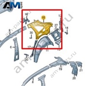 Боковина (внутренняя часть) Volkswagen Taigo 2022-2024 2G7809405