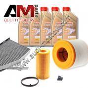 Комплект неоригинальных фильтров и моторное масло LL3 5W30 504/507 для ТО-1/3 Audi A6 2.8 FSI (2015-н.в.)
