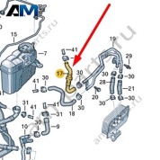 Шланг ОЖ с термостатом Audi A6 (C8) 2019-2024 4K0122445G