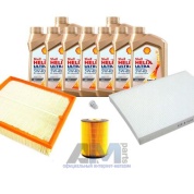 Комплект фильтров для ТО-1/3 Passat B5 4.0 W8 с маслом Shell 5W40