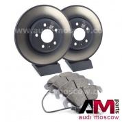 Передние диски и колодки Ауди А4 (B8) 1.8-2.0TFSI/TDI