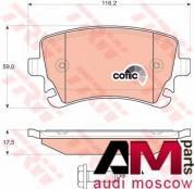 задние тормозные колодки GDB1516 (TRW) для автомобилей VAG