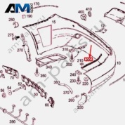 Направляющая заднего бампера левая A2048800330 Mercedes C-class W204