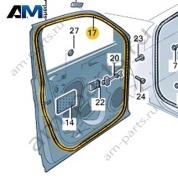 Уплотнитель передней пассажирской двери VAG 3CC8377015AP Volkswagen 2021-2026