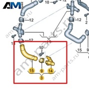 Трубка ОЖ с шлангом ОЖ Audi Q8 e-tron 2024-2024/Audi e-tron 2019-2023 0EF121034