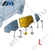 Стекло заднее левое VAG 3VD845025B на Skoda 2019-2026
