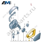 Рамка зеркала слева VAG 3CG8576019B9 на Volkswagen 2021-2026