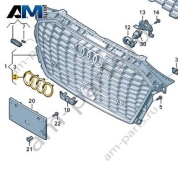 Эмблема решетки радиатора хром 8J0853605B2ZZ для Audi A3 (8Y) 2020-2026