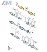 Приводной вал со ШРУСами левый 6-МКП (4Motion) 7LA407271C  Volkswagen Multivan T6 (2019-2023)