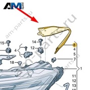 Уплотнитель фары справа 4P0941192 на Ауди А6 С9 2025-2026
