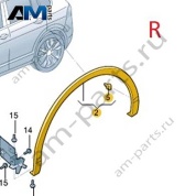 Расширитель задней правой колесной арки VAG 3CC8538189B9 на Volkswagen 2021-2026