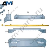 Планка заднего бампера 4CG8079679EL на Ауди Q6 2022-2026