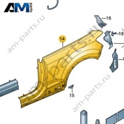 Отрезная деталь - каркас боковины Volkswagen T-Roc Cabrio 2020-2024 2GC809843