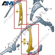 Внутренняя часть стойки В Volkswagen T-Roc 2018-2024 2GA809219