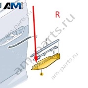 Ручка пассажирской двери 8BG837208GRU для Audi Q5L 2024-2026