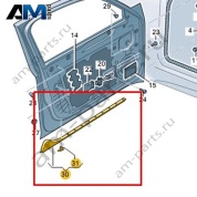 Уплотнитель передней двери наружный слева Volkswagen id3 2020-2024 10A837651