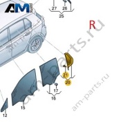 Стекло заднее правое с молдингом 5HG845214A для Volkswagen Golf 8 2019-2026