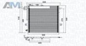 Радиатор кондиционера (MAGNETI MARELLI) 350203947000 для Mb ML 2005-2011 (W164) 350 (272 л.с.)