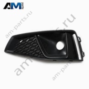 Решетка бампера левая с ПТФ (темный хром) Ауди А4 В9 (рестайлинг) 8W0807681BAFUQ