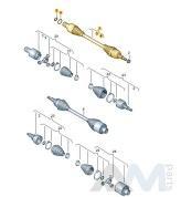 Приводной вал со ШРУСами левый (7-DSG, 4Motion) на Volkswagen Caravelle T6 7LA407271E