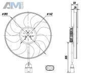 Вентилятор радиатора NRF (47995) Audi A1 (8X) 2011-2018 1.4TSI