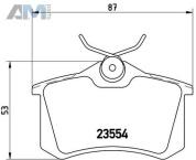 Задние тормозные колодки BREMBO P85020 на Audi A1 (8X) 2011-2018