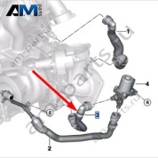 Шланг охлаждения от турбины на клапан BMW 7 серия (G11/G12 LCI) 2019-2022 730d (B57P) 11538475192