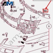Наполнитель переднего бампера левая часть A1648800335 на Mercedes ML W164