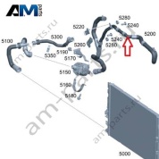 Шланг охлаждения от насоса справа для Mercedes W205 AMG C63 (M177) A2055010502